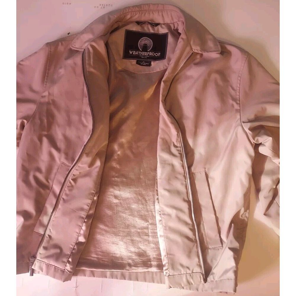 Weatherproof Men's Zip Front Golf Windbreaker‎ Jacket - Fog / Tan size Medium
